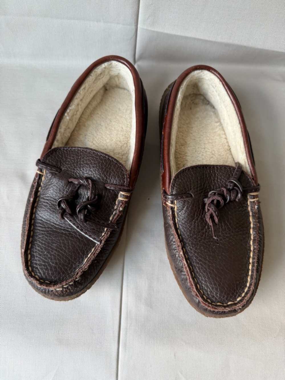 LLBean Leather Slip-On Moccasin Loafers with Plush Lining (shoe B 0220)